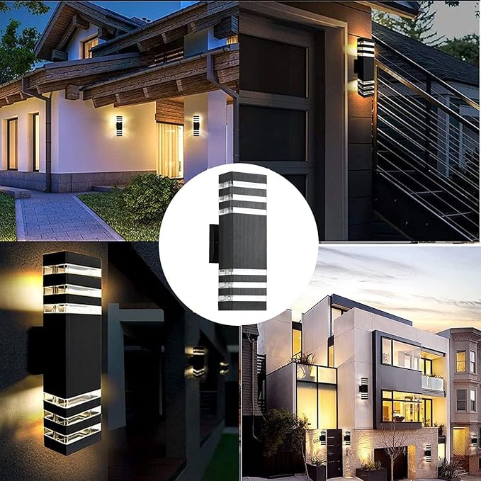 8Pack 15inch Outdoor LED Wall Lights,4000K Day White Outdoor 18W Wall Light Aluminum Body Waterproof IP65 led Porch Light for House Patio Garage Garden.(No Sensor)