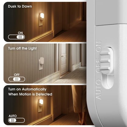 Briignite Night Lights Plug into Wall, Modern LED Night Light Plug in, Dusk to Dawn Sensor, Soft White 3000K, 0-100LM Adjustable Brightness, Dimmable NightLight for Hallway, Bedroom, Stairway, 2 Pack
