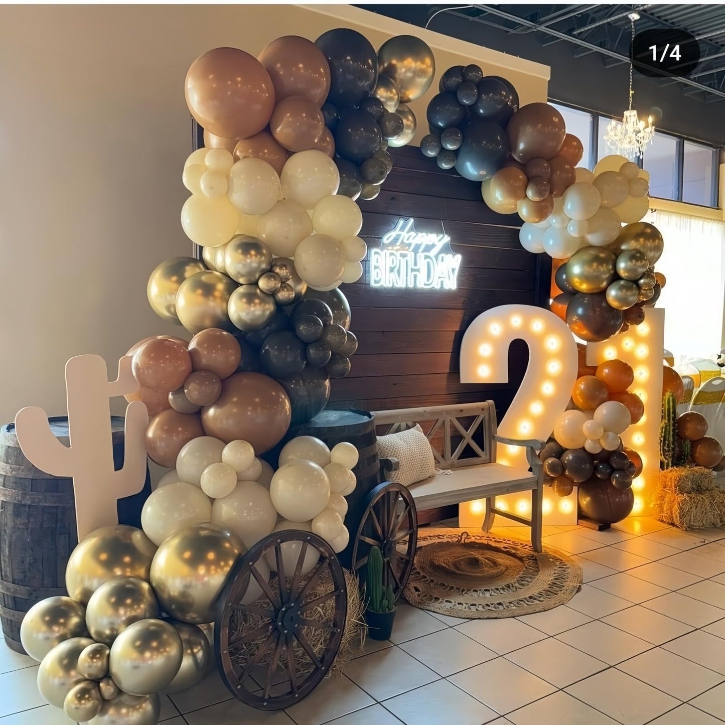 Brown Black Gold Balloons, 12 Inch Neutral Brown Tan Nude Black Beige Ivory Latex Balloons with Metallic Gold Balloon for Graduation Cowboy Western First Rodeo Wild West Country Farm Boho Baby Shower