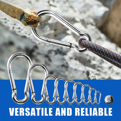 Carabiner Clip Hooks, 20pcs 3.15 inch Carabiners Heavy Duty, 304 Stainless Steel Spring Snap Hook Fits Camping Hiking, Metal Clips for Rope Chain Keys Rings
