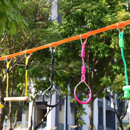Ymeibe Kids Ninja Monkey Bars 2 Packs for Slackline Accessories for Slackline Obstacle Course for Backyard Attachments to Most Any Home Playground Equipment Sets