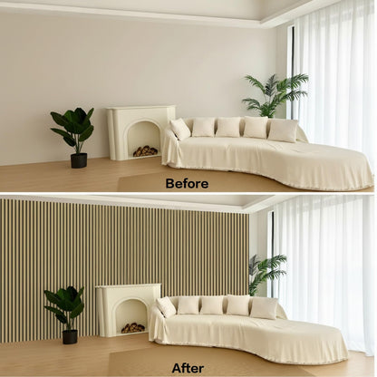 Wood Panels for Wall, 4 Pack 54" x 23.6" Acoustic Wall Panels, Wood Slat Wall Panel, Soundproof 3D Fluted Panels for Interior Wall Decor, Living Room, Bedroom, Oak