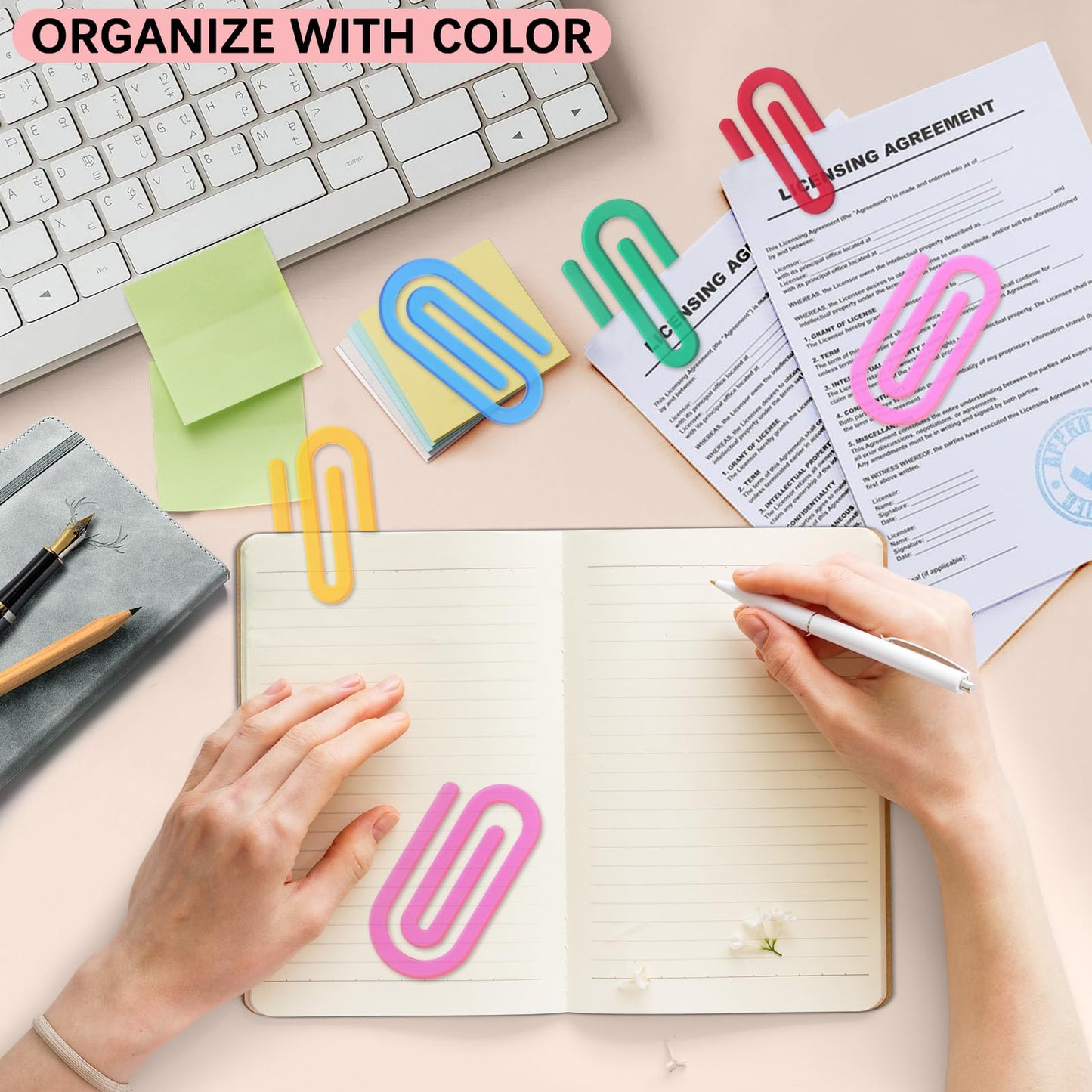 Teacher Appreciation Gifts, 12 Pcs Jumbo Acrylic Paper Clips, Translucent, Classroom & Office Supplies, Back to School Gifts for Teachers & Students, Desk Org & DIY Charms & Accents & Bookmarks