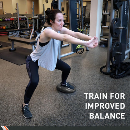 Body Sport Balance Disc - Inflatable, 13.5 in Balance Trainer - for Core Stability and Muscle Activation - Perfect for Dynamic Sitting or Standing Exercises (Black)