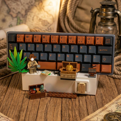 Hyekit Keyboard Display Stand | DIY Buildable ABS Mechanical Keyboard Storage Holder with 2 Replaceable Front Panels | Showcase for Building Bricks | Ideal Desk Setup Decor for Gamers and Enthusiasts