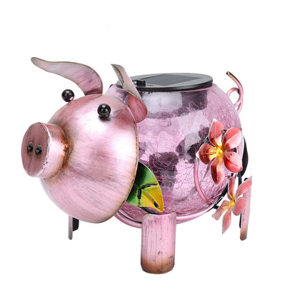 MUMTOP Solar Lantern - Outdoor Waterproof Lights, Pig Yard Decorations, Decorative Tabletop Ornaments for Garden Decor