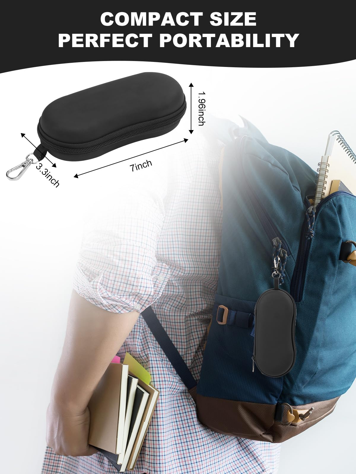 CORVIDA Double Glasses Case Hard EVA Shell Dual Eyeglasses Case Travel Sunglasses Organizer Includes Microfiber Cloth & Mini Screwdriver (Black)