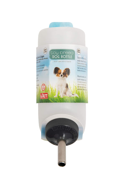 Lixit Wide Mouth Water Bottles for Large and Small Dogs (16oz Small Dog, White)