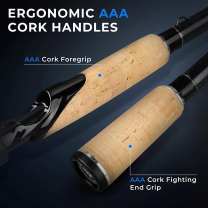 KastKing Megatron Titanium Telescopic Casting & Spinning Fishing Rods, IM7 Graphite Travel Rod with Titanium Solid Tip, Power Transition System, for Freshwater and Inshore Fishing