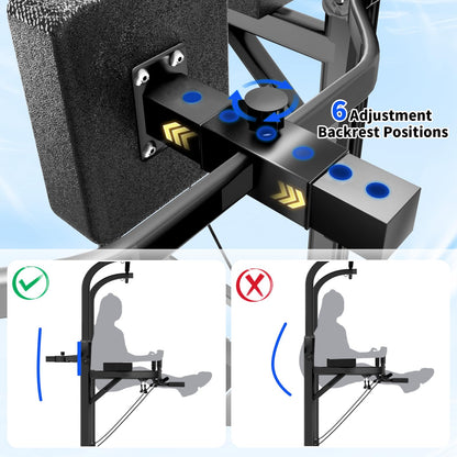 Pull Up Bar Power Tower Dip Station, Adjustable Strength Training Equipment for Home Gym Workout, Multi-Function Pull Up and Dip Bar