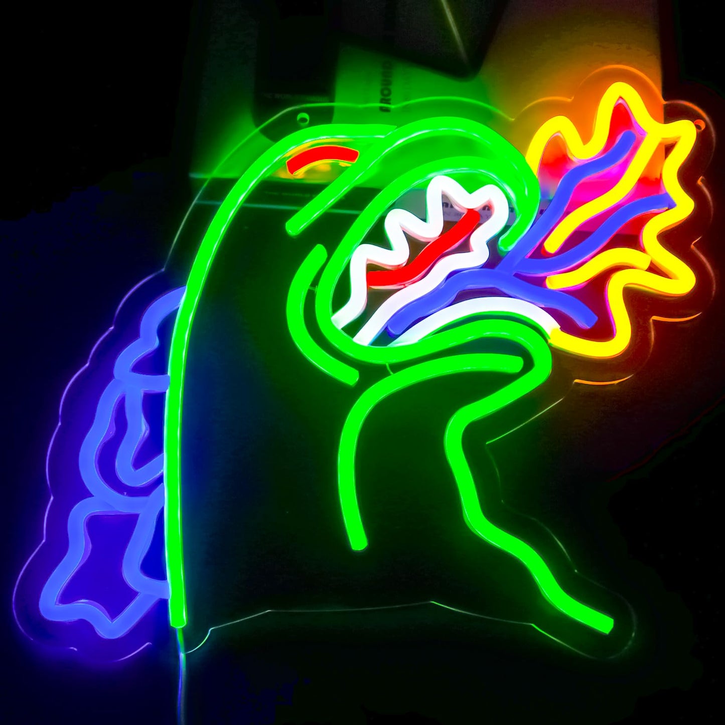 TOPQUALI Monster Neon Sign for Wall Decor,Dinosaur Dimmable Neon Sign for Gaming Room Boys Room Decor，Powered by USB 14.3 * 12.2inch,Birthday Party Christmas Gifts