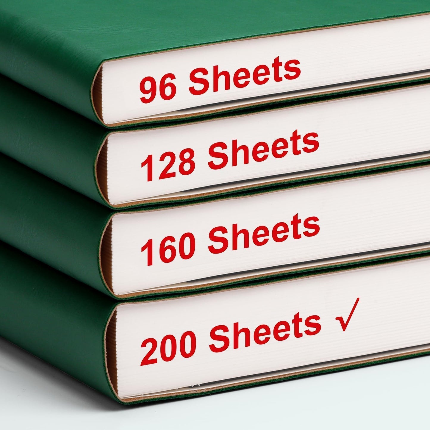 EMSHOI B5 College Ruled Notebook, Large 7.48" x 10.15", 400 Pages 100GSM Ink-Proof Faux Leather Softcover Lay-Flat Lined Journal for Work Office School Bible Study Writing, Dark Green