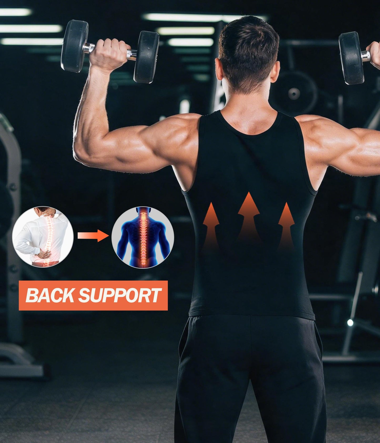 Sauna Vest for Men Waist Trainer Sauna Shirt for Men Zipper Sweat Belt Tank Top for Belly Fat(BG L/XL)