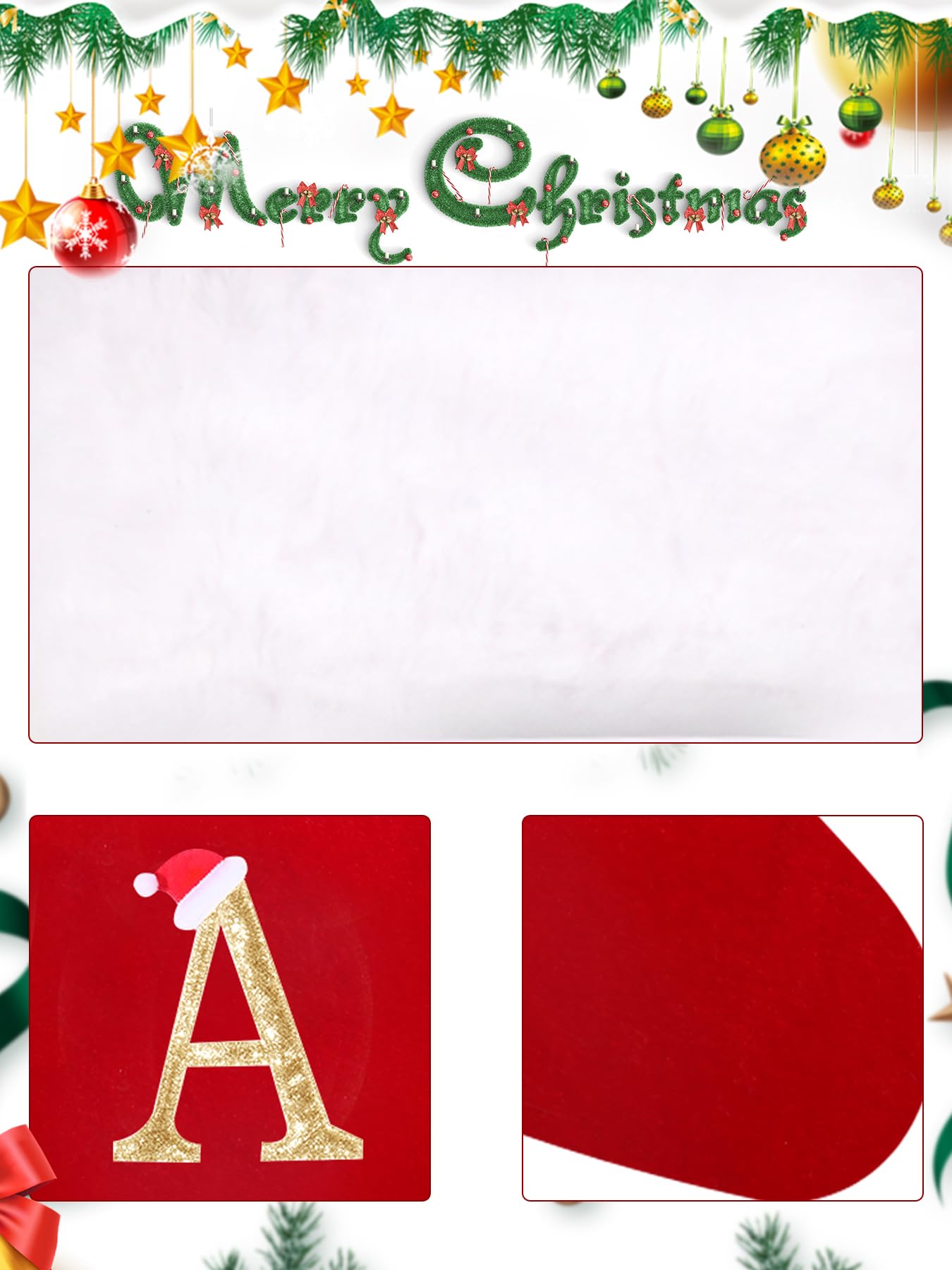 Wlflash 20 Inches Super Soft Plush Monogram Christmas Stockings Xmas Rustic Personalized Stocking Embroidered Letter Decoration for Decor
