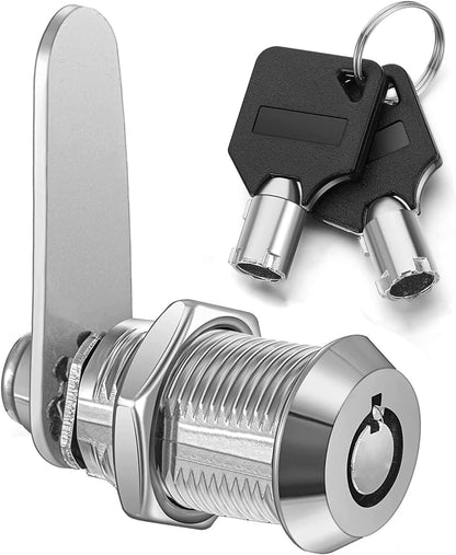 Litensh Thread Tubular Cam Lock 25mm, Mailbox Lock Cabinet Cylinder Lock for Door Drawer Cupboard Letterbox with Keys Alike (1, 25mm)