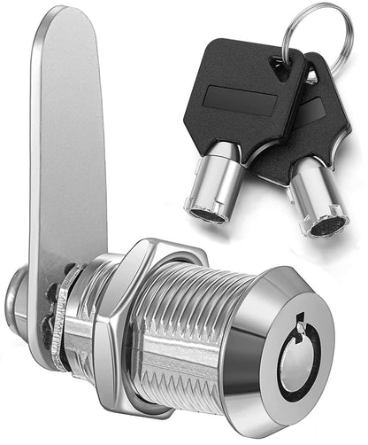 Litensh Thread Tubular Cam Lock 25mm, Mailbox Lock Cabinet Cylinder Lock for Door Drawer Cupboard Letterbox with Keys Alike (1, 25mm)