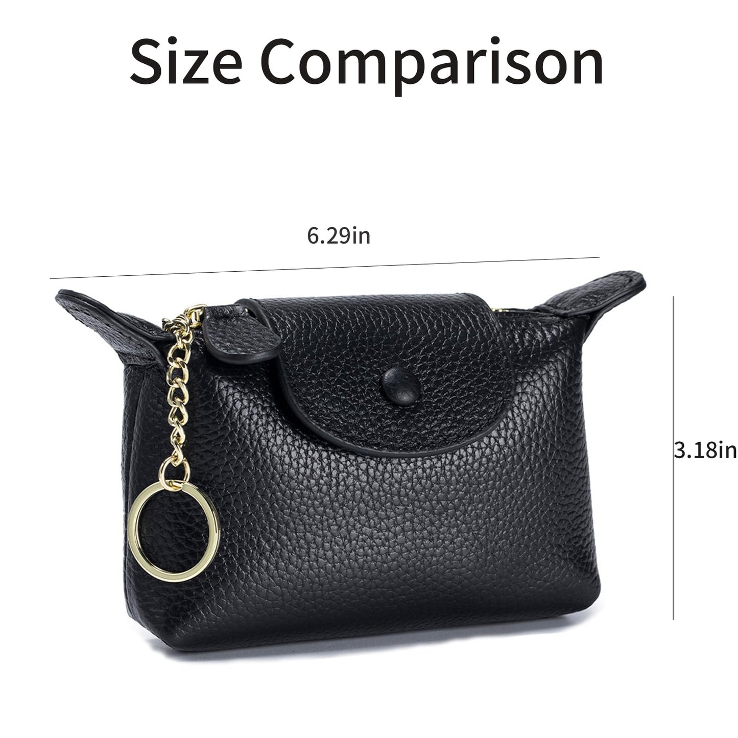 SENDEFN Small Leather Women Coin Purse, Women's Keychain Zipper Pocket Pouch Wallet
