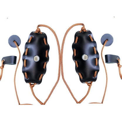2 Packs Leather Shepherd Sling Handmade Paracord Shepherds Sling Rock Thrower Old-Fashioned Slingshot Dog Ball Launcher