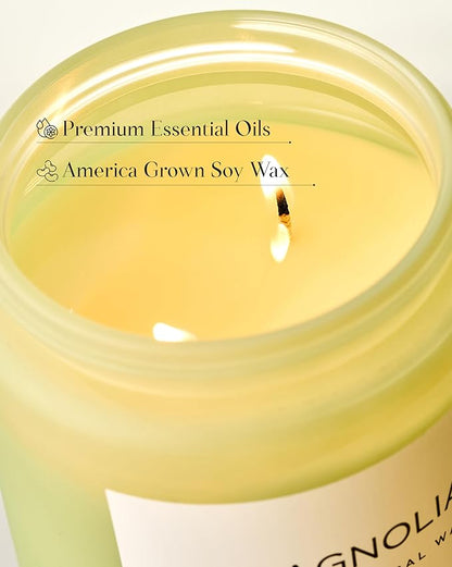 M&SENSE Magnolia Jasmine Romantic Scented Candle, 19.4oz 110 Hours Long Lasting Clean Non Toxic All Natural Soy Wax Candle for Relaxing & Stress Relief, 2 Wick Home Fragrance Gifts for Home Decor