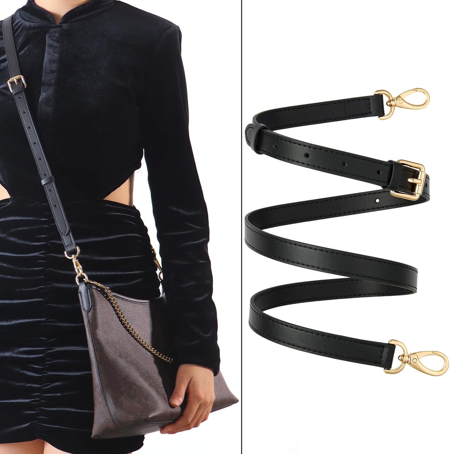 BAIXUEJI Leather Purse Strap Replacement Crossbody Handbag Long Adjustable