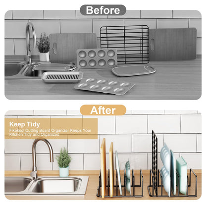 Cutting Board Organizer, [2-Pack] Cutting Board Holder Rack Baking Cookie Pan Sheets Cooling Small Racks Storage Stand for Kitchen Cabinet Countertop Bakeware Organizer 7.87 x 7.24 x 3.28 in