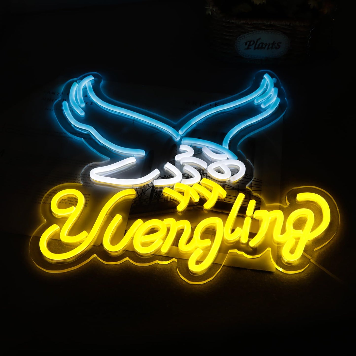 Balanar Eagle Neon Signs for Bar Wall Decor, Eagle Beer Neon Light Wall Art Gifts for Men, LED Beer Pub Bar Neon Sign for Man Cave Cafe Gift Bedroom Office Home Party12.2 * 14.8 Inch