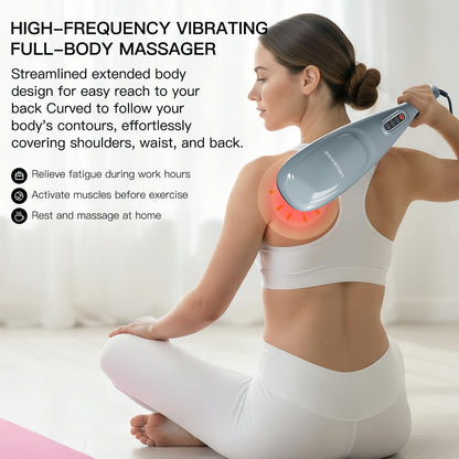 MEGAWISE Handheld Deep Tissue Neck Back Massager for Shoulders, Waist, Legs, 3600 RPM Powerful Motor Electric Neck Massager with 5 Nodes & 5 Speeds, A Little Heavy