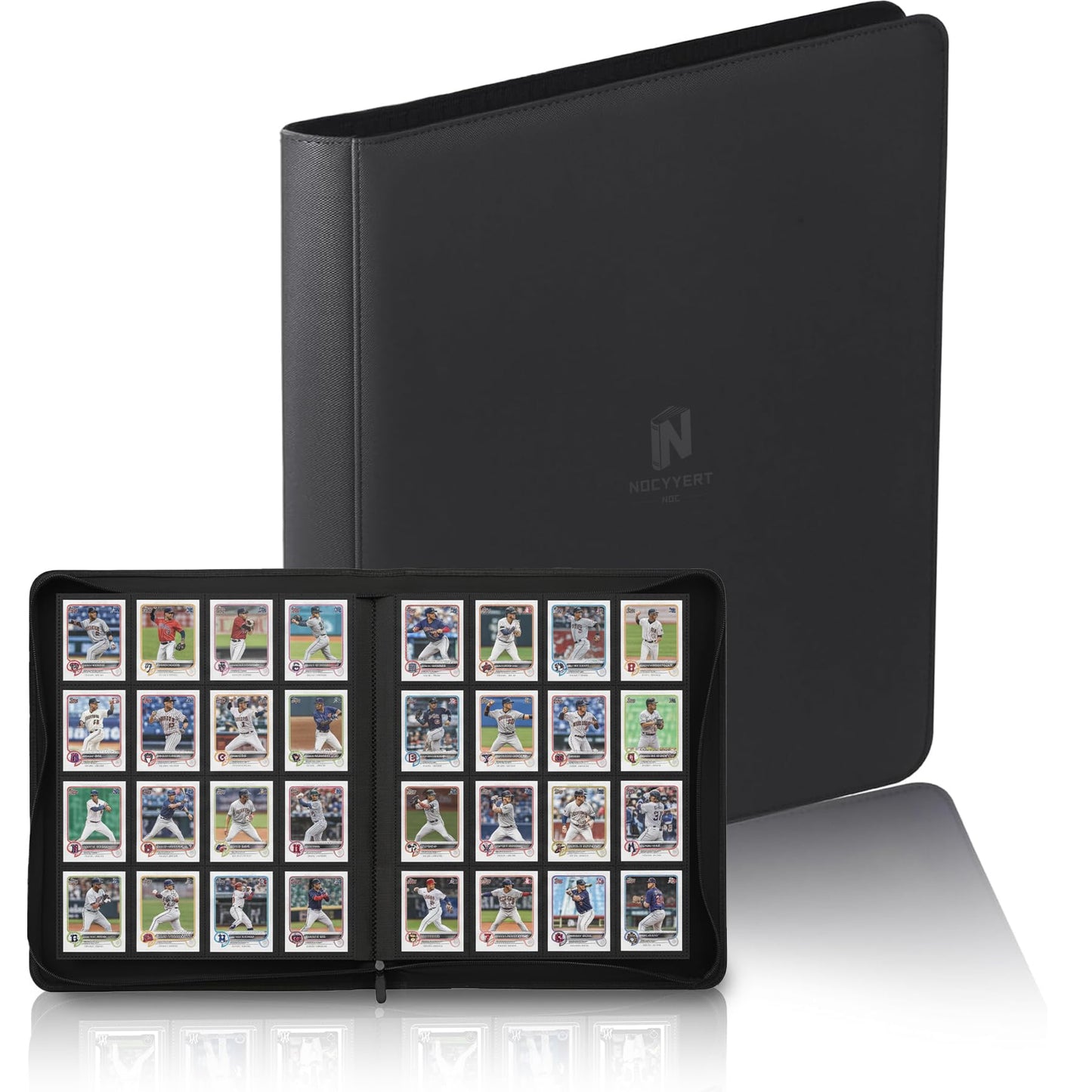 1000+ Pockets Premium Trading Card Binder, 16 Pockets Trading Card Binder Ringless Side Loading Trading,Card Holder Folders for MTG, TCG, Game Cards & Sports Cards(Black)