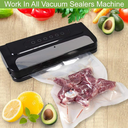 KitVacPak 100 Large Gallon 4mil 11.5" x 18.5" Thick Vacuum Sealer Bags with Commercial Grade, BPA Free, Heavy Duty.Vacuum Sealer Freezer Bags Compatible with Any Sealer Machine