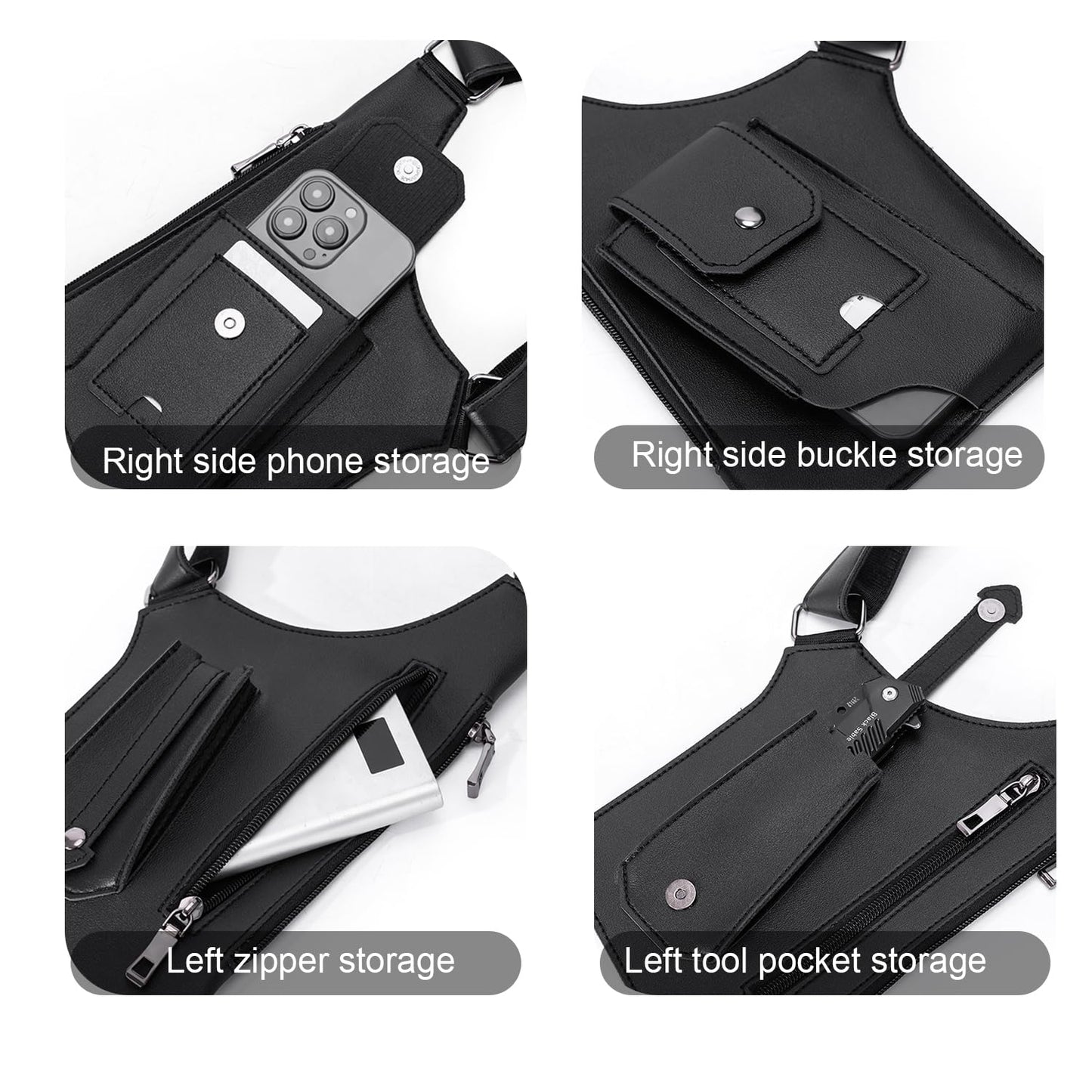 MaiQidd Anti-Theft Bag With Double Shoulder Armpit Bag, Underarm Strap Wallet Pocket Holster Phone Leisure Double Shoulder Pouch For Men (Brown)