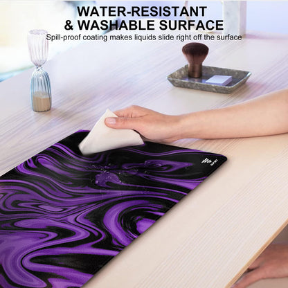 NPET N110 Extended Big Mouse Pad Large, XXL Gaming Mouse Pad Desk Pad, 35x17 inch Long Computer Keyboard Mouse Mat Mousepad with 3mm Non-Slip Base and Stitched Edge for Home Office Work, Dark Purple