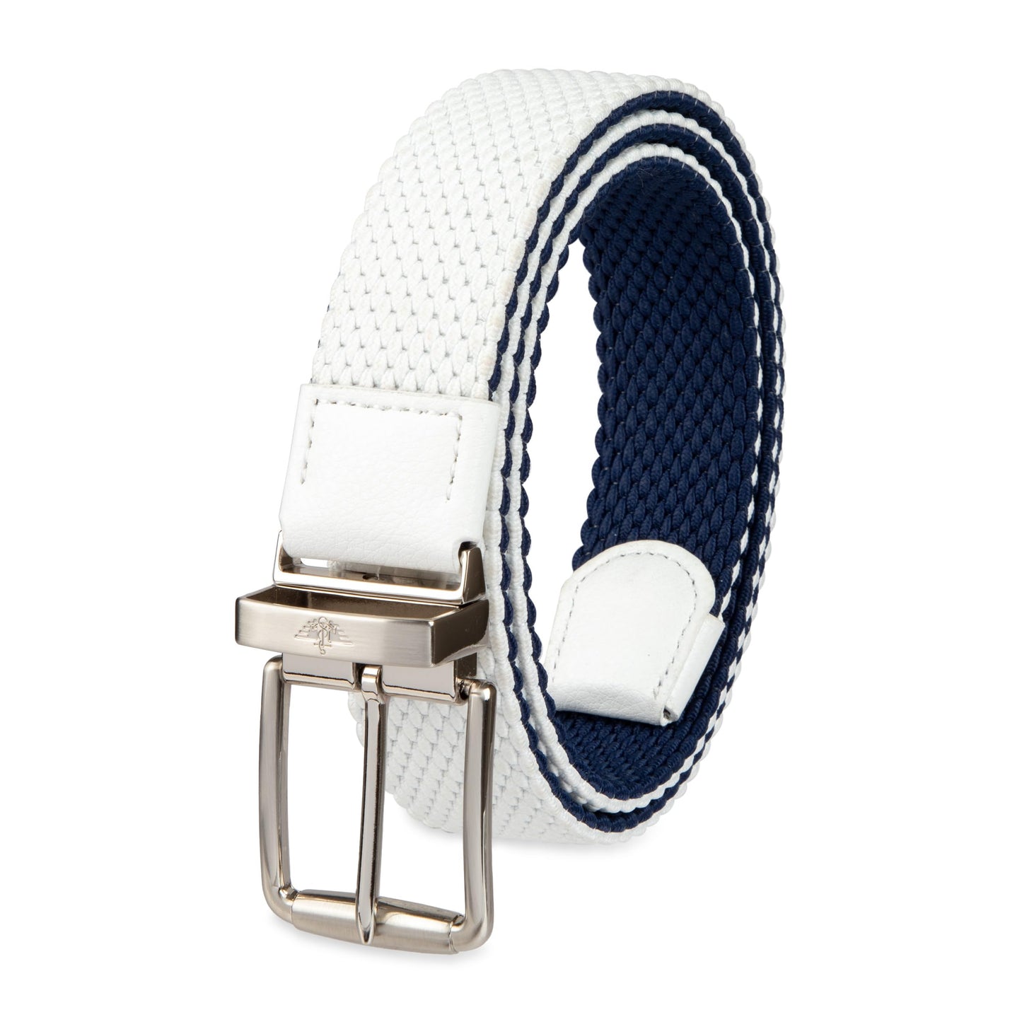 Dockers Men's Reversible Stretch Web Belt, White/Navy, X-Large