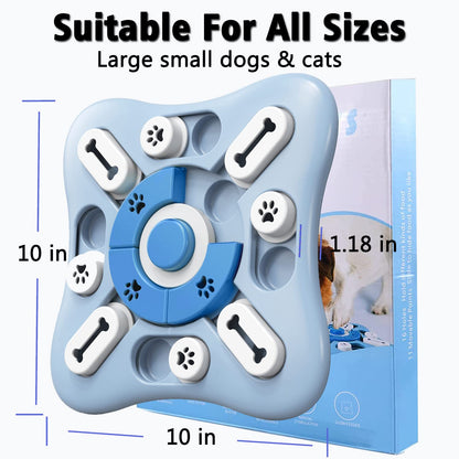 XIGOU Interactive Dog Puzzle Toy for Large, Medium, Small Smart Dogs - Enrichment and Mental Stimulation for Training - Treat Chew Gifts for Dogs Puppies & Cats (Sky Blue)
