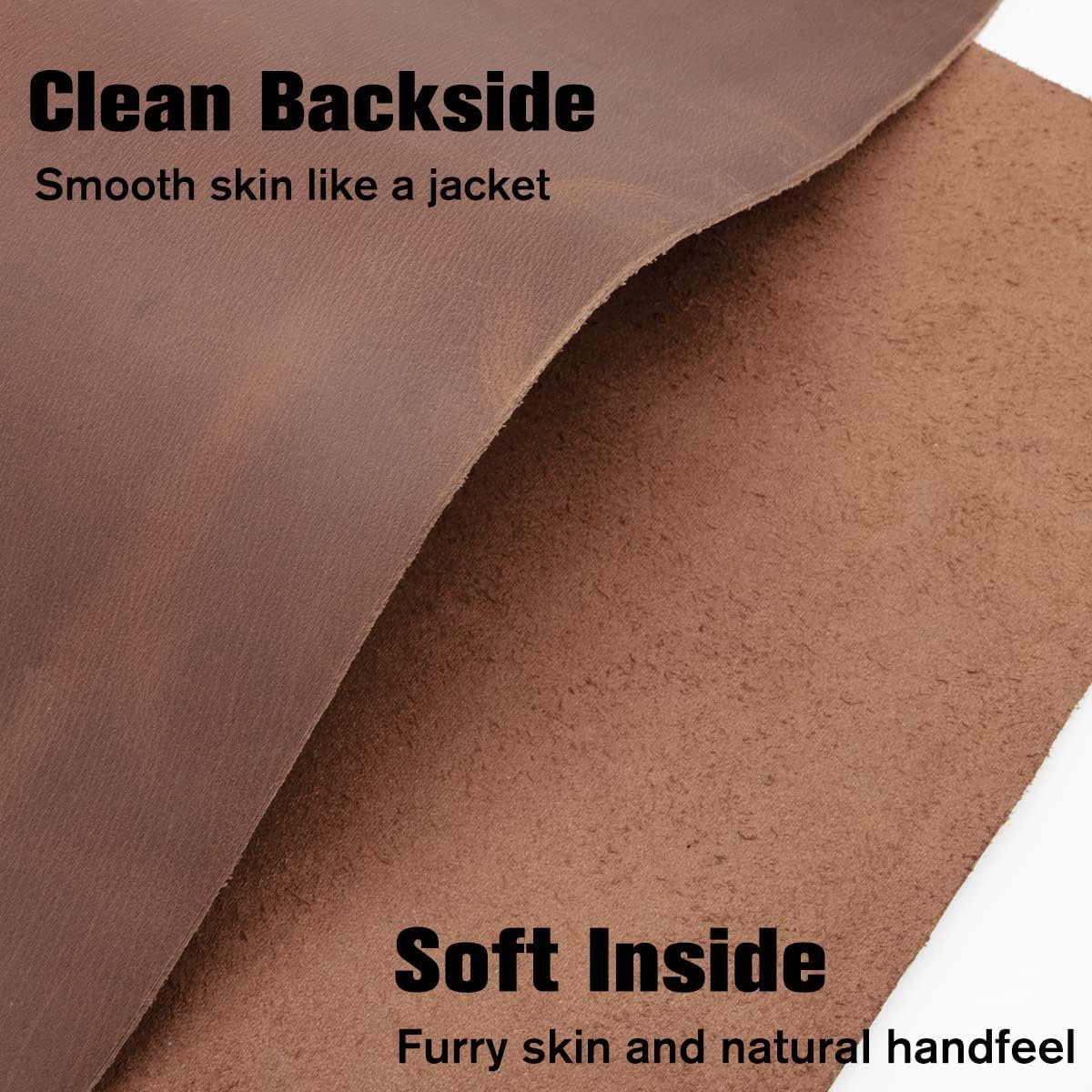 Genuine Cowhide Leather Brown Color 12'' X 24" Sheets for Crafts 1.8-2.0 mm Thickness Pre Cut Pieces for Tooling, Art, Sewing, Hobby for Cutting and Engraving Machines