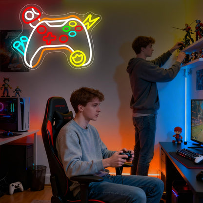 Gaming Zone Neon Sign, Gamepad Shaped Mushroom Led Neon Signs for Game Room Gamer Man Cave Bedroom Wall Decor, Great Gift for Boy Teen