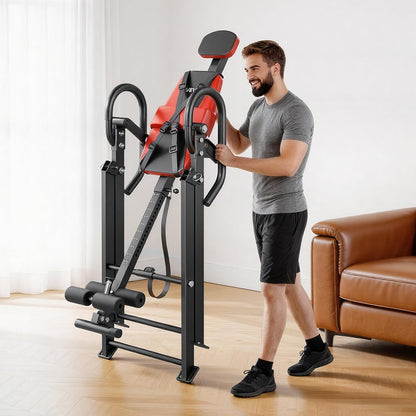 VEVOR Inversion Table, 300 lbs Capacity Heavy Duty Inverted Table, Back Inverter Stretcher with Dual-Roller Locking, Decompression Tables for Shoulders, Neck, Back, Multi-Angle Adjustable Tether Strap
