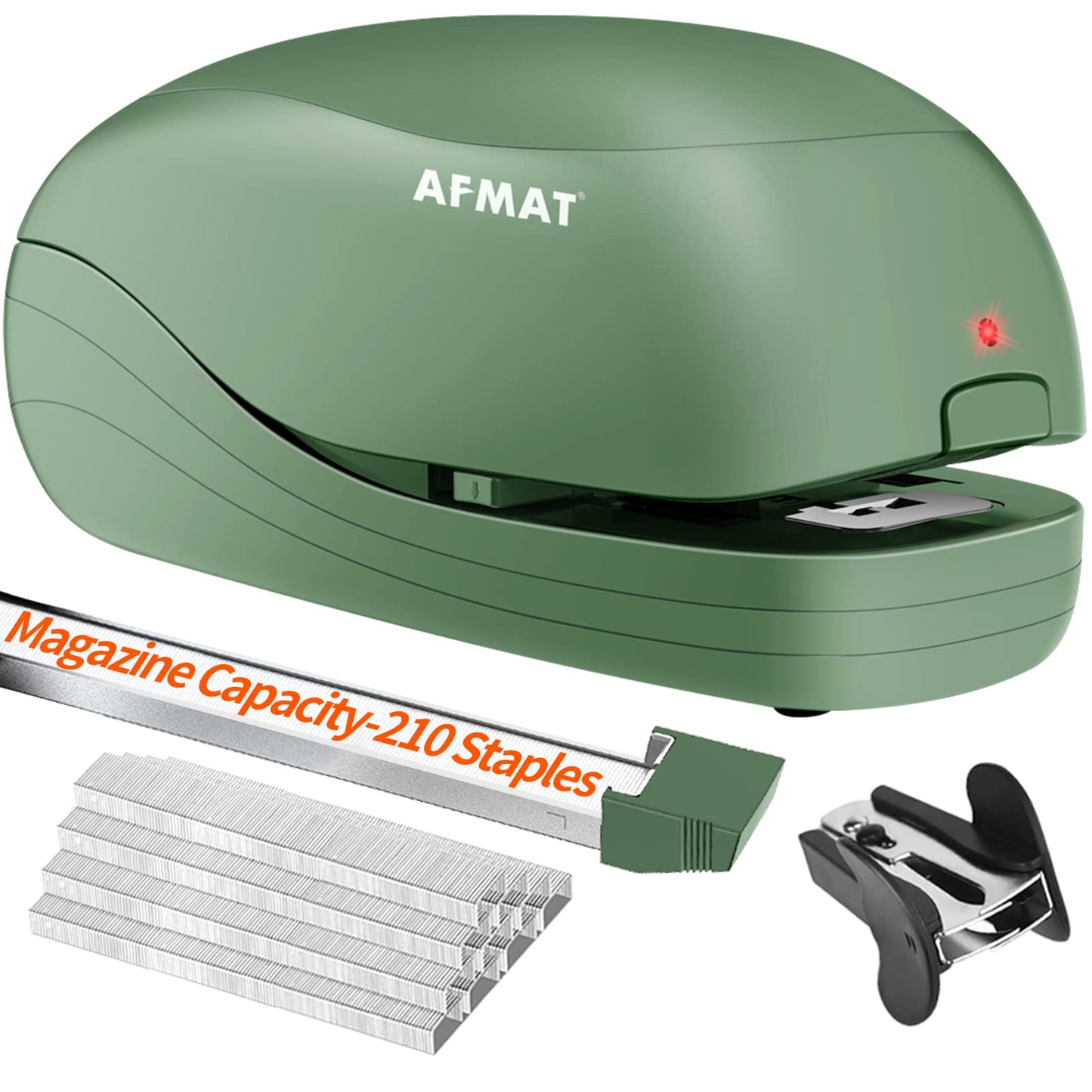 AFMAT Electric Stapler for Desk, Automatic Stapler Desktop, 25-Sheet Office Staplers Electric, AC or Battery Powered Staplers Heavy Duty Office Use, with Reload Reminder & Release Button ES06