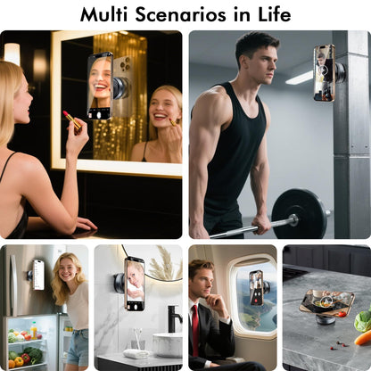 Vacuum Magnetic Car Phone Holder,360° Rotatable Suction Cup Phone Car Mount for Mag Safe Strong Magnetic Cell Phone Holder Stand for Gym/Mirror/iPhone 16e 16 Pro Max 15 14 13 12 and All Smartphones