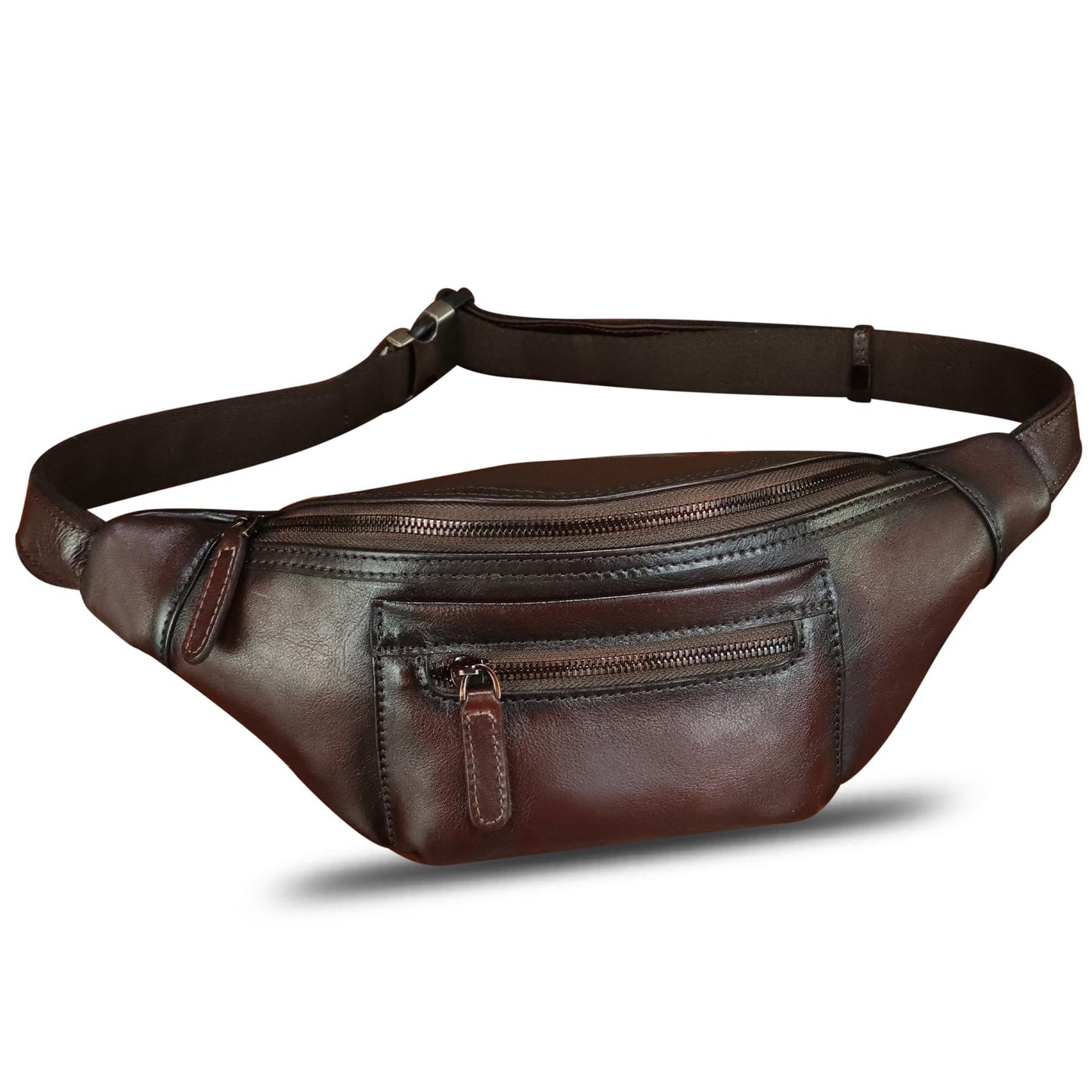 Genuine Leather Fanny Pack for Men and Women Vintage Handmade Leather Waist Bag Sling Backpack Hip Purse Crossbody Bag (Coffee)