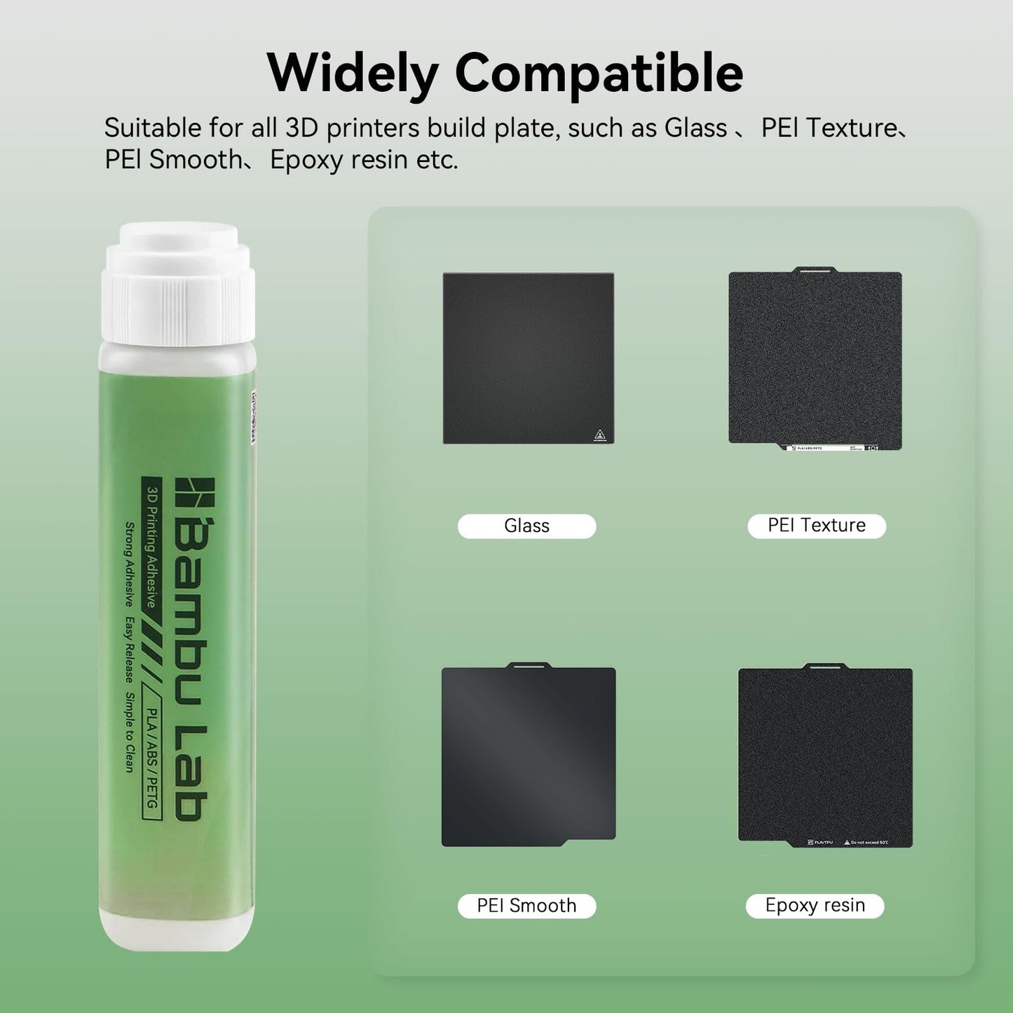 Compatible with Bambu Lab 3D Printer Adhesive Glue,Strong Grip Reduce Warping for Bambu lab A1/A1 Mini/P1/X1 3D Printer PLA/ABS/PETG/PC/PA/TPU Filament 60ML