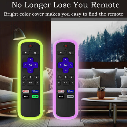 Silicone Protective Controller Cover fits for Roku TV Voice Remote | Element Roku | Westinghouse Roku TV Controller Cover,Glow in The Dark