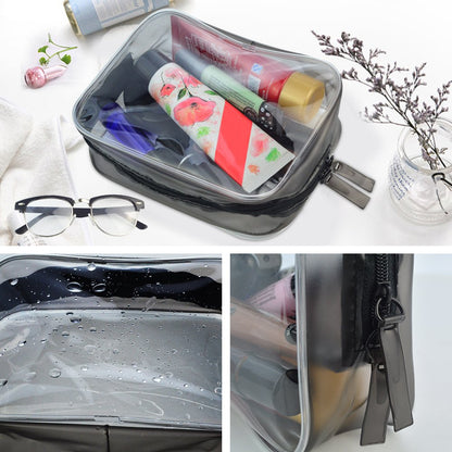 Wobe 5 Packs Clear Cosmetics Bag TSA Approved, PVC Zippered Toiletry Carry Pouch Portable Makeup Bag for Vacation Travel, Bathroom and Organizing Waterproof Makeup Bag Vinyl Plastic Organizer Case