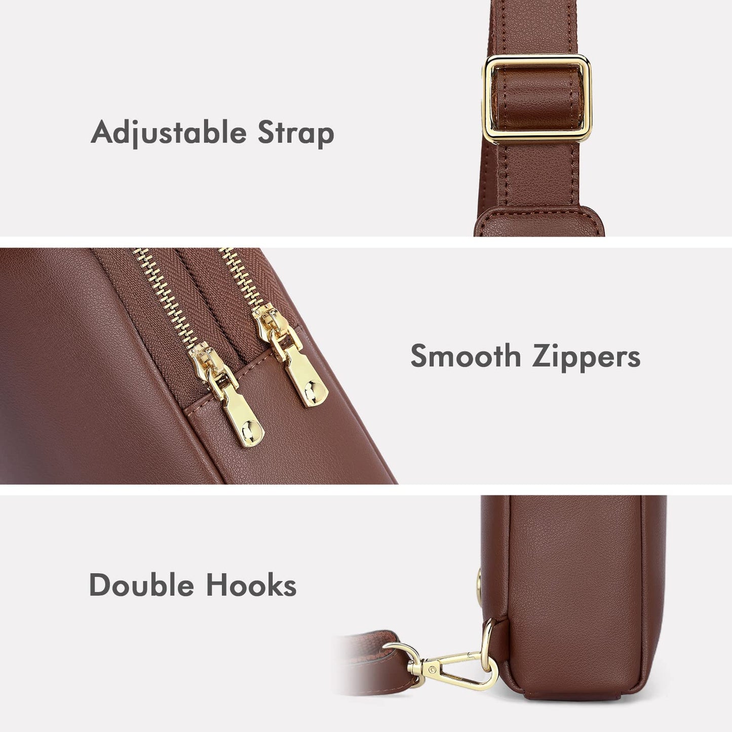 nuoku RFID Blocking Sling Bag for Women, Vegan Leather Anti Theft Crossbody Purse, Lightweight Small Chest Bag for Everyday Travel