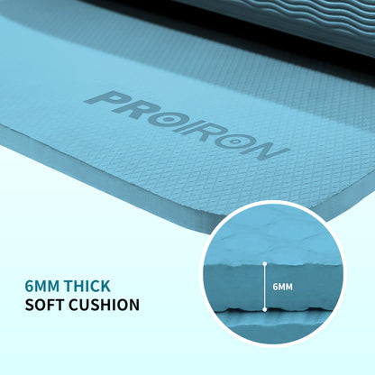 PROIRON Foldable 72"x24"x0.24"(6mm) TPE Yoga Mat,NOT PVC!!!-Folding Yoga Mat Thick for Home Workout & Travel, Eco-Friendly TPE Non Slip Yoga Mats with Storage Bag,Portable Yoga Mat for Home Gym, Pilates, Fitness,Stretching-turquoise