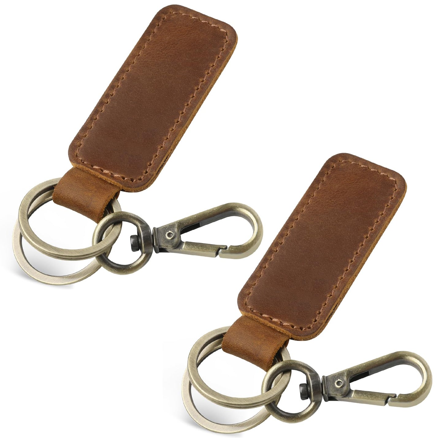 Jack&Chris Genuine Leather Car Keychain, Universal Key Fob Keychain, Leather Key Chain Holder for Men and Women, JC306…