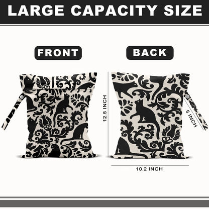 BQXH Cat Lover Gifts, 2Pcs Cat Print Wet Bags, Wet Dry Bag Reusable Zipper Pouch for Swimsuit, Diapers, Beach, Dirty Yoga Gym Clothes, Toiletries, Waterproof Birthday Christmas Gifts