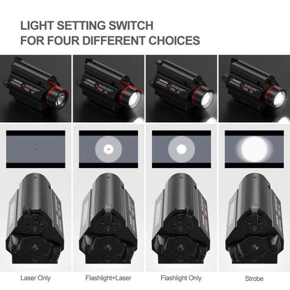Feyachi LF-69 Red Laser Flashlight 1000 Lumen LED Weapon Light Combo with Picatinny Rail Mount for Pistol Rifle Rechargeable