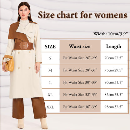 WHIPPY Women Wide Elastic Belts for Dress Snap-Button Stretch Corset Belt Ladies Stretchy Waistband Black Gold Buckle S
