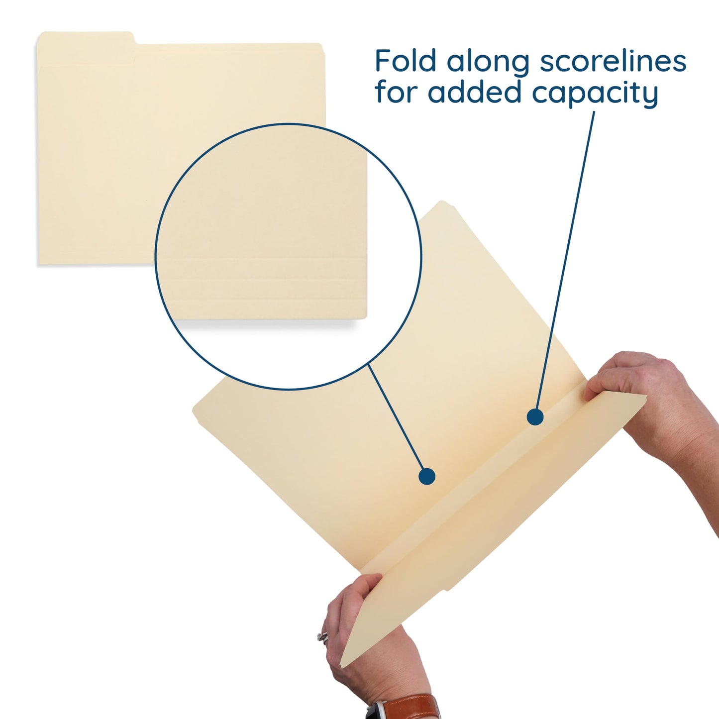 200 Blue Summit Supplies Manilla Folders - Letter Size File Folders with 1/3 Cut Top Tabs, Assorted Positions, Durable 11pt Manila Paper for Office Organization