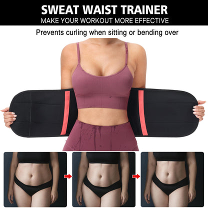 VENUZOR Waist Trainer Belt for Women - Waist Cincher Trimmer - Slimming Body Shaper Belt - Sport Girdle Belt (UP Graded)(Pink,XX-Large)